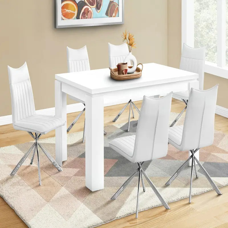Table de salle à manger rectangulaire blanche de 60 pouces