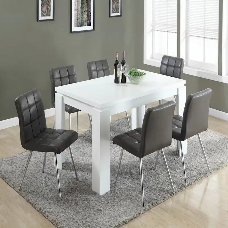Table de salle à manger rectangulaire blanche de 60 pouces