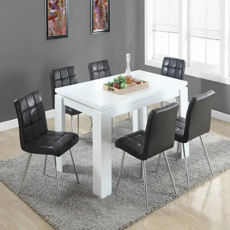 Table de salle à manger rectangulaire blanche de 60 pouces
