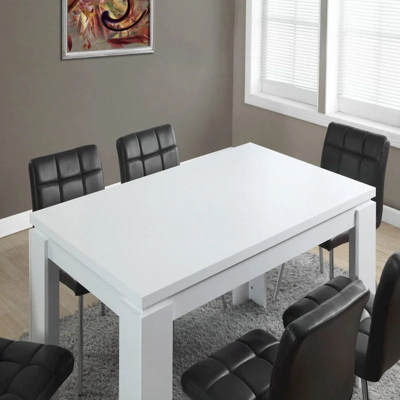 Table de salle à manger rectangulaire blanche de 60 pouces
