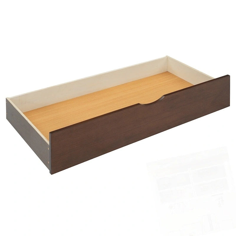 Lit plateforme de rangement en bois avec 2 grands tiroirs et lit gigogne