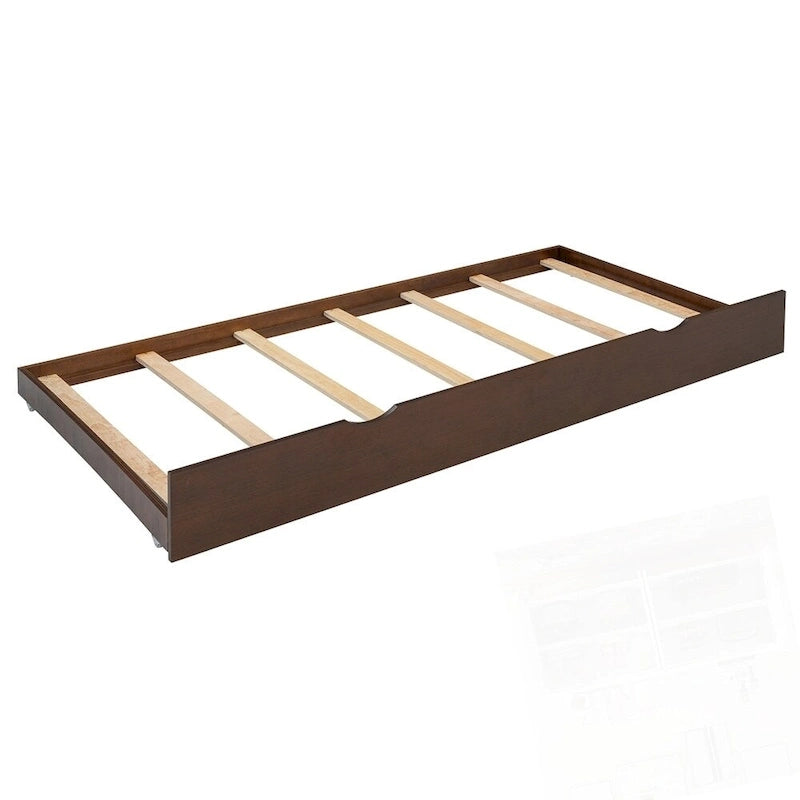 Lit plateforme de rangement en bois avec 2 grands tiroirs et lit gigogne