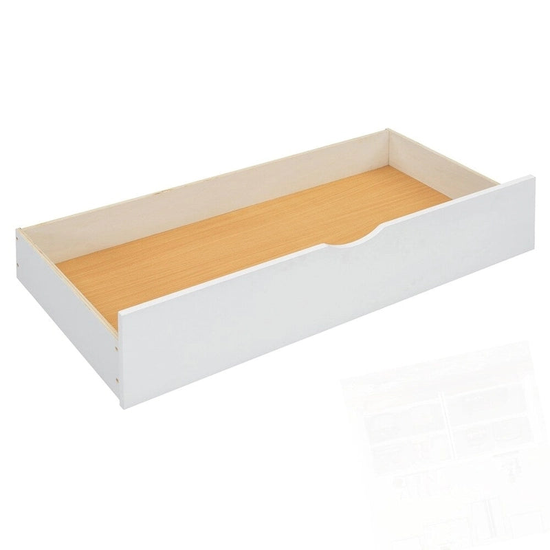 Lit plateforme de rangement en bois avec 2 grands tiroirs et lit gigogne