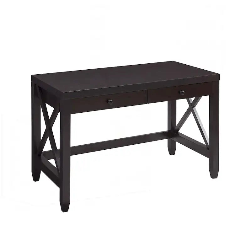 Bureau à domicile avec deux tiroirs et piètement en X
