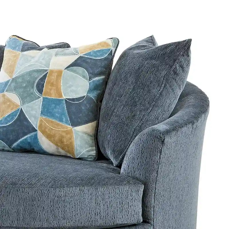 Fauteuil d'appoint pivotant rond surdimensionné, 142 cm, pivotant à 360°, bleu