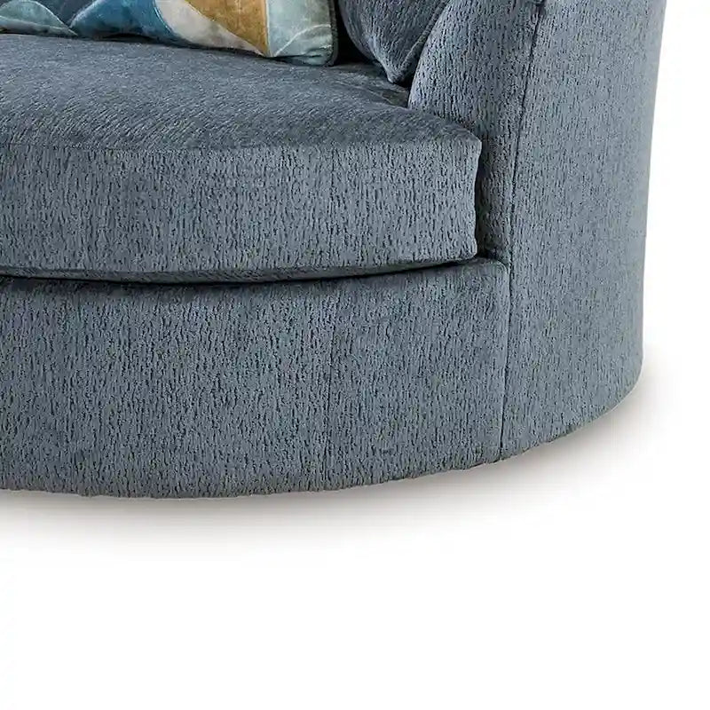 Fauteuil d'appoint pivotant rond surdimensionné, 142 cm, pivotant à 360°, bleu