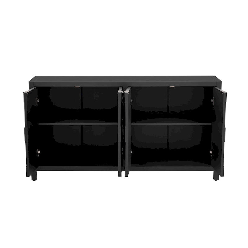 Buffet 4 portes avec motifs hexagonaux sur les portes