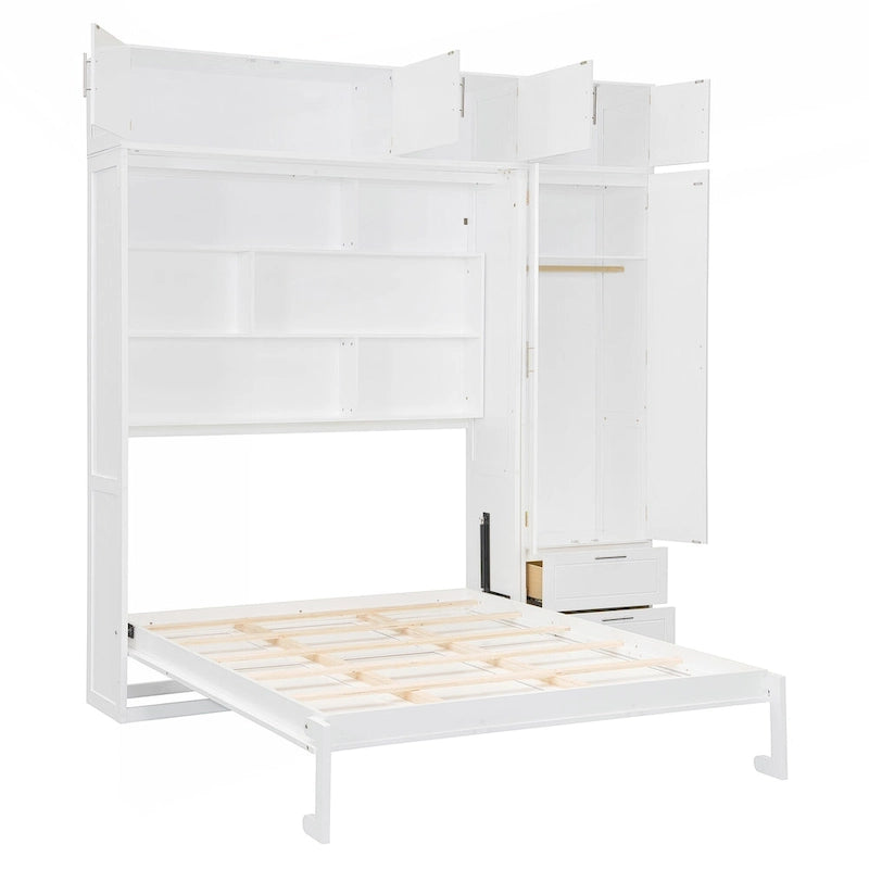 Lit escamotable Queen avec rangement intégré