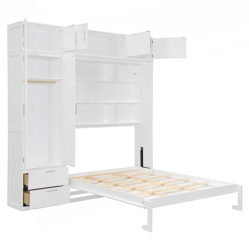 Lit escamotable Queen avec rangement intégré