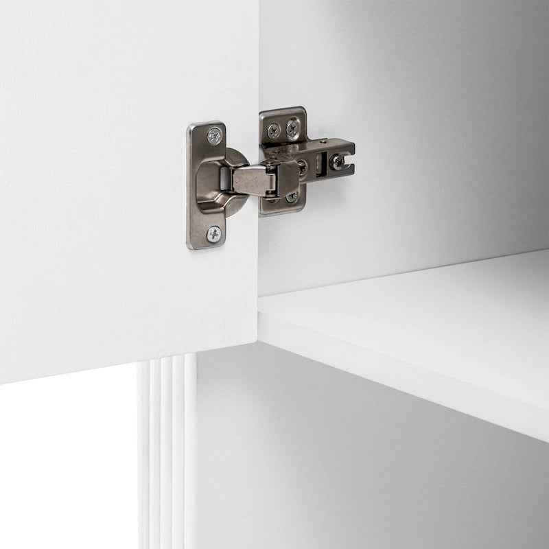 Bahut de rangement avec 4 portes rayées et étagères réglables