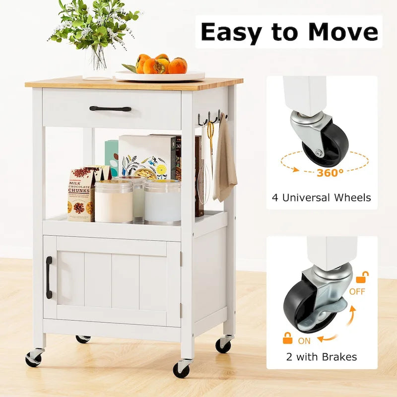Petit îlot de cuisine sur roulettes chariot mobile