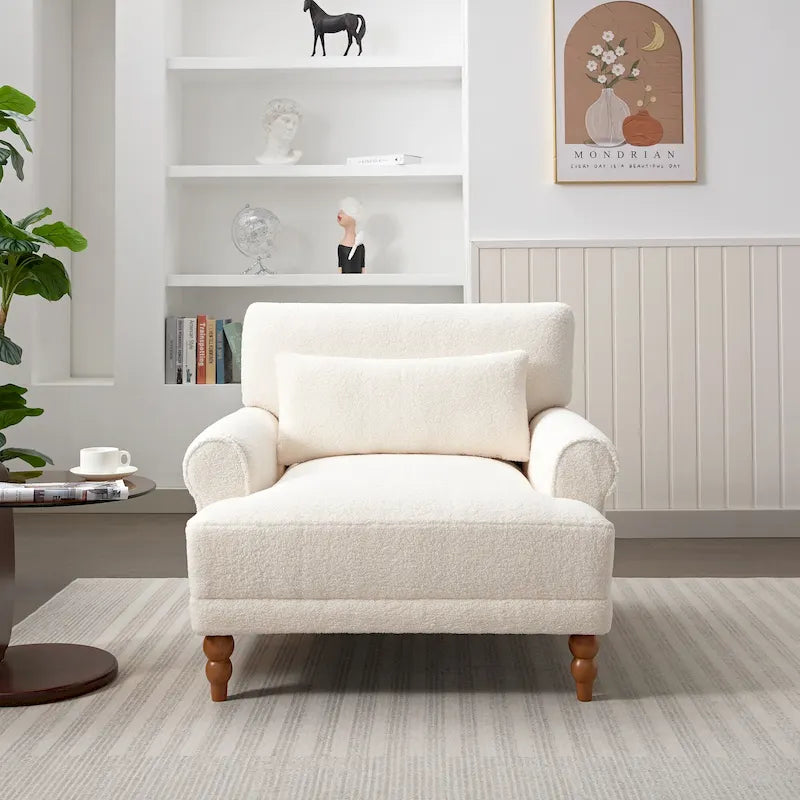 Fauteuil d'appoint moderne en velours de 96 cm avec support lombaire ergonomique