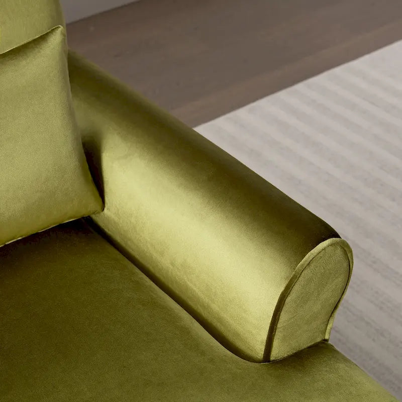 Fauteuil d'appoint moderne en velours de 96 cm avec support lombaire ergonomique