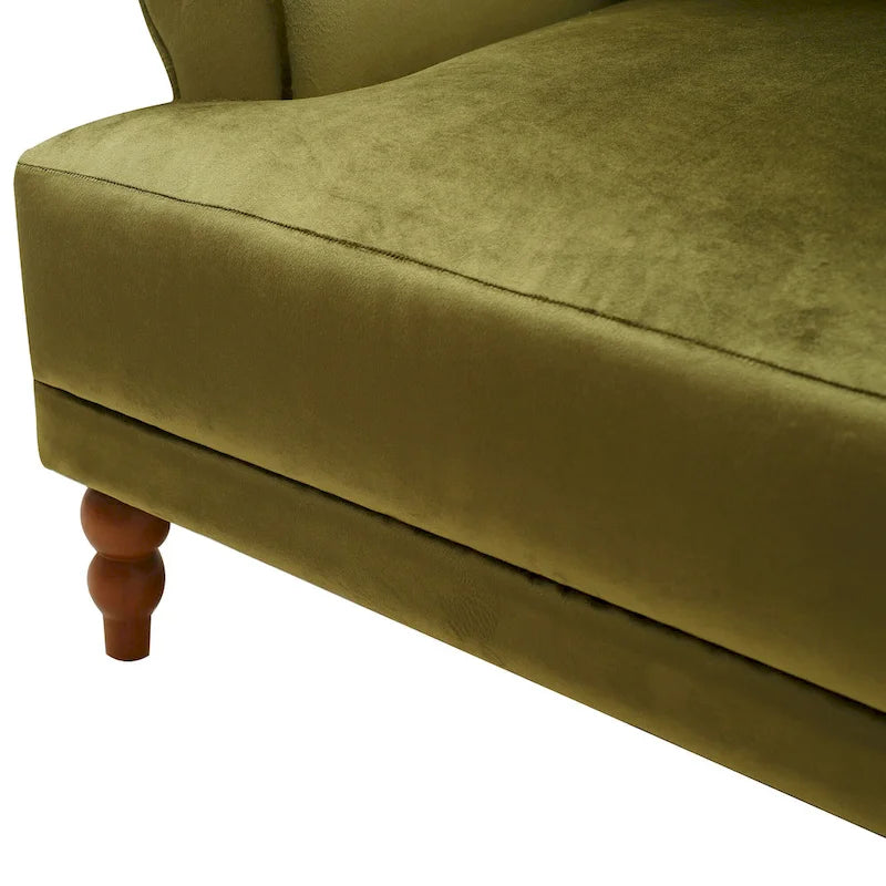 Fauteuil d'appoint moderne en velours de 96 cm avec support lombaire ergonomique