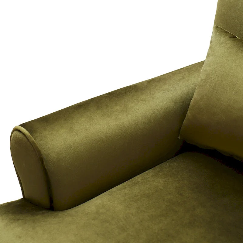 Fauteuil d'appoint moderne en velours de 96 cm avec support lombaire ergonomique