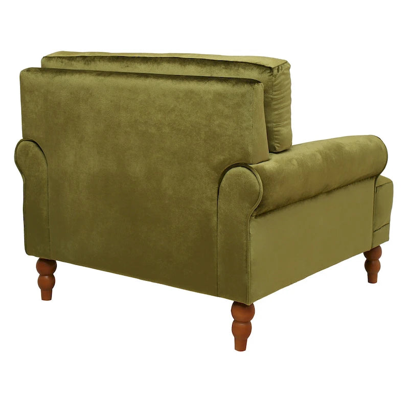 Fauteuil d'appoint moderne en velours de 96 cm avec support lombaire ergonomique