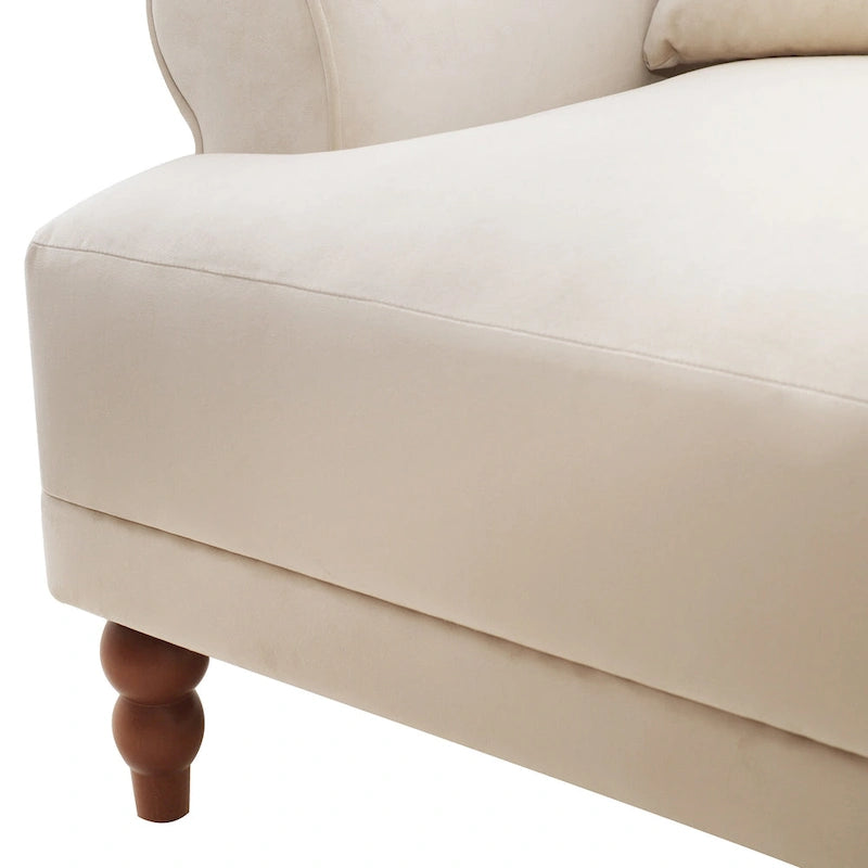 Fauteuil d'appoint moderne en velours de 96 cm avec support lombaire ergonomique