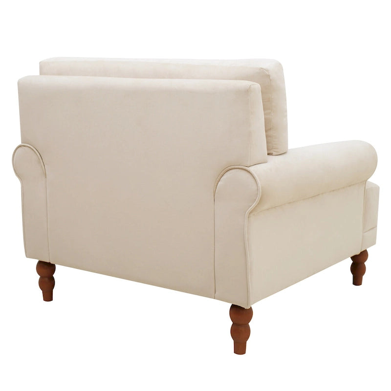 Fauteuil d'appoint moderne en velours de 96 cm avec support lombaire ergonomique