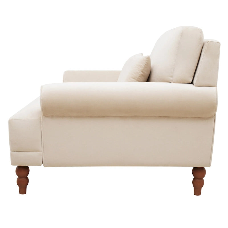 Fauteuil d'appoint moderne en velours de 96 cm avec support lombaire ergonomique