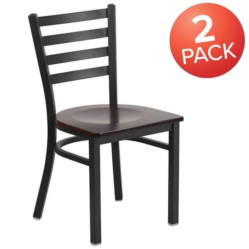 Chaise de restaurant en métal à dossier échelle - 16,5L x 17P x 32,25H