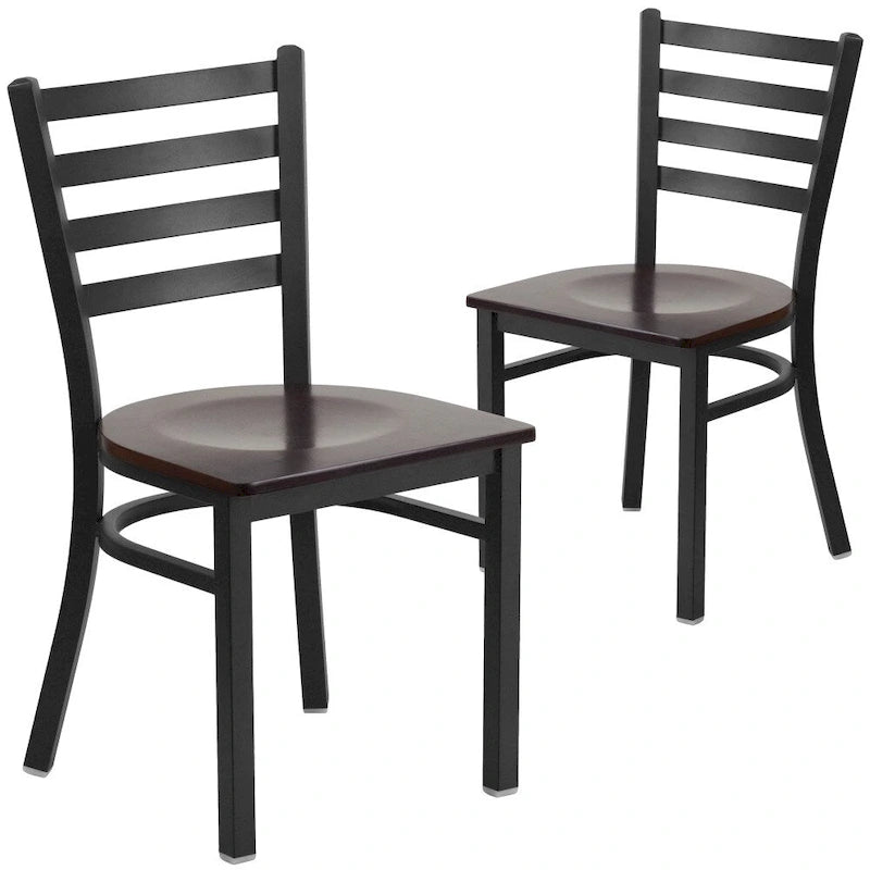 Chaise de restaurant en métal à dossier échelle - 16,5L x 17P x 32,25H