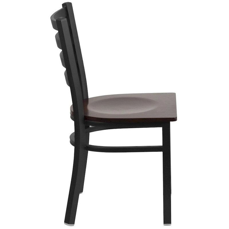 Chaise de restaurant en métal à dossier échelle - 16,5L x 17P x 32,25H