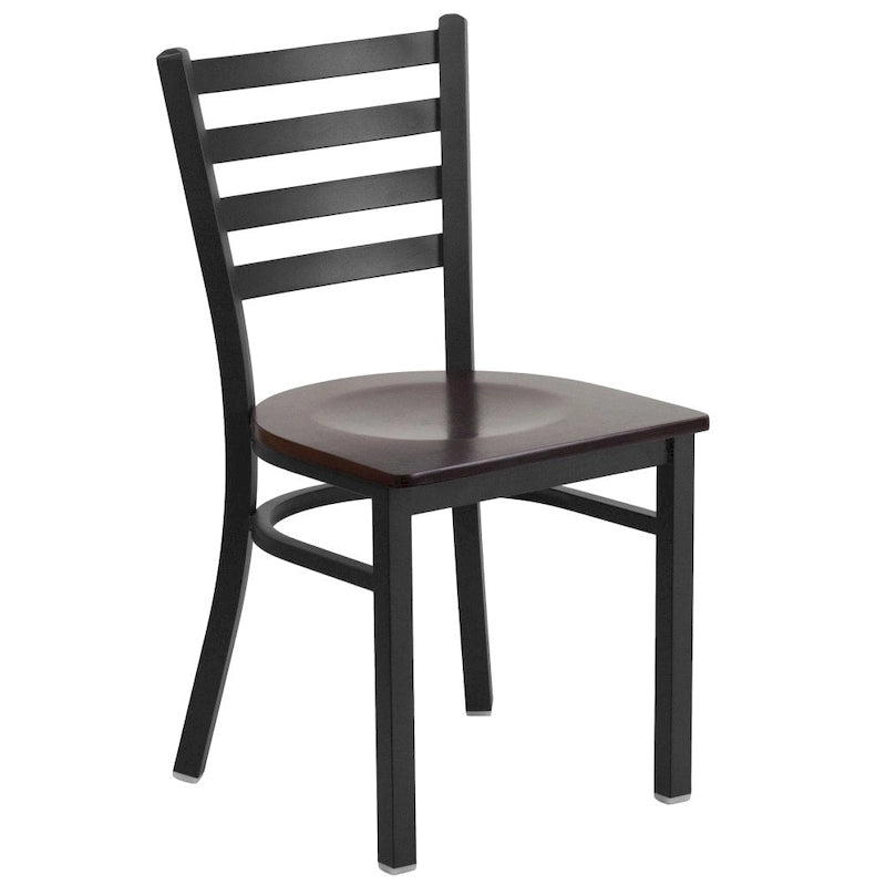 Chaise de restaurant en métal à dossier échelle - 16,5L x 17P x 32,25H