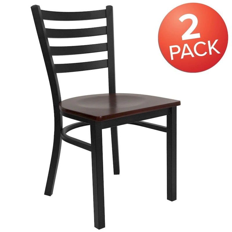 Chaise de restaurant en métal à dossier échelle - 16,5L x 17P x 32,25H