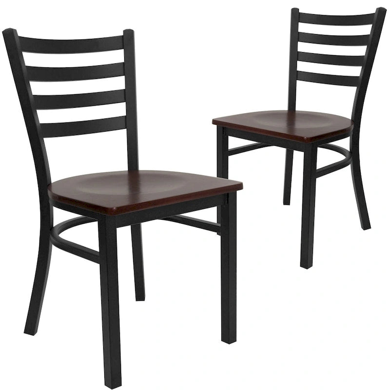 Chaise de restaurant en métal à dossier échelle - 16,5L x 17P x 32,25H