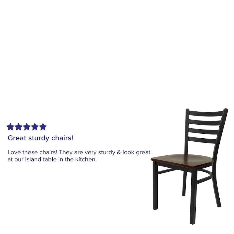 Chaise de restaurant en métal à dossier échelle - 16,5L x 17P x 32,25H