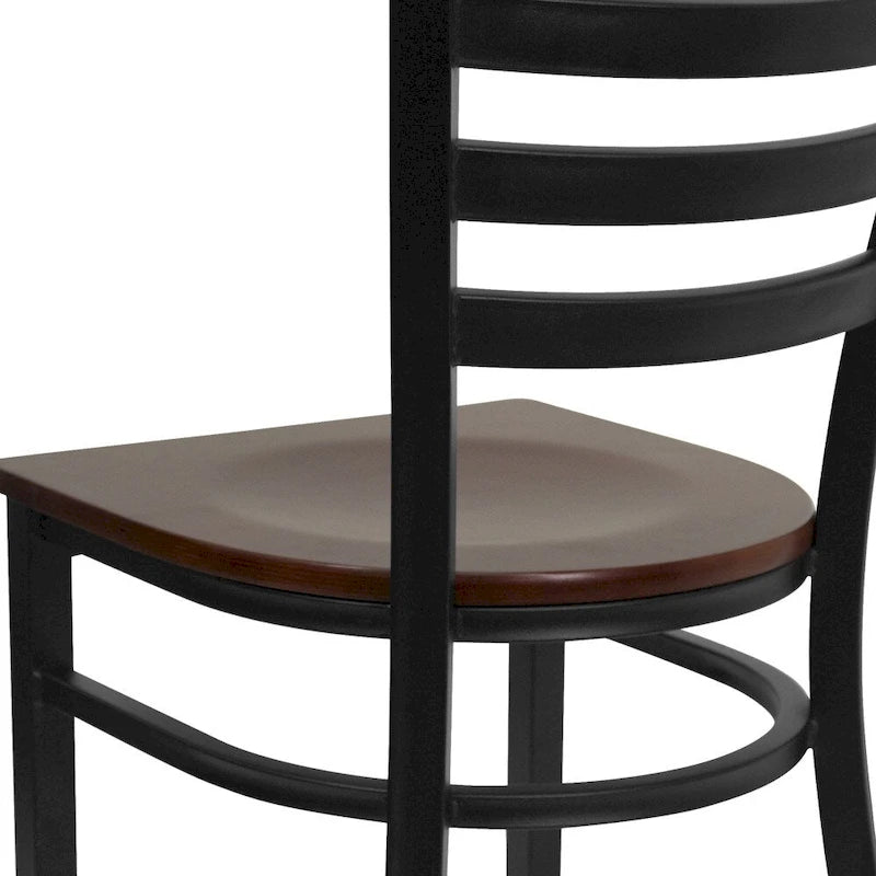 Chaise de restaurant en métal à dossier échelle - 16,5L x 17P x 32,25H
