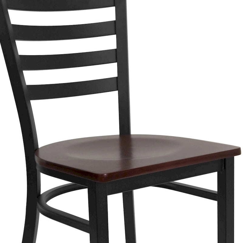 Chaise de restaurant en métal à dossier échelle - 16,5L x 17P x 32,25H