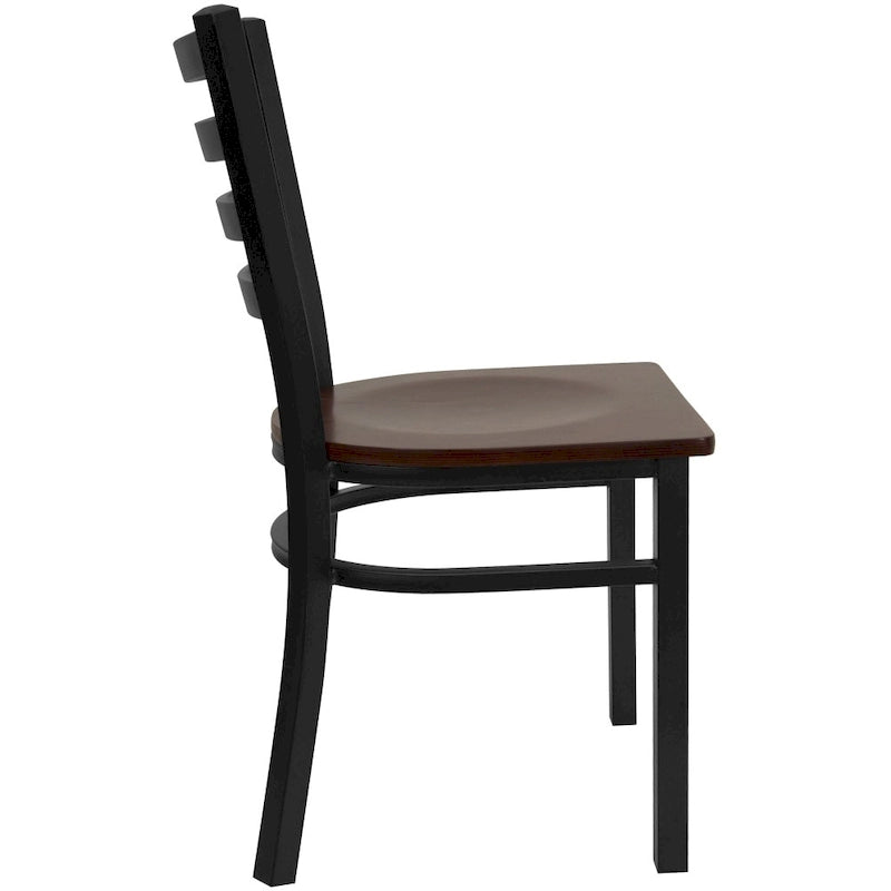 Chaise de restaurant en métal à dossier échelle - 16,5L x 17P x 32,25H