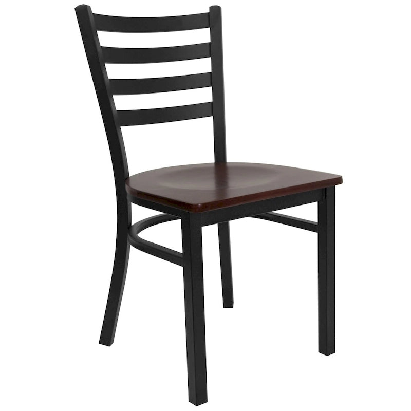 Chaise de restaurant en métal à dossier échelle - 16,5L x 17P x 32,25H