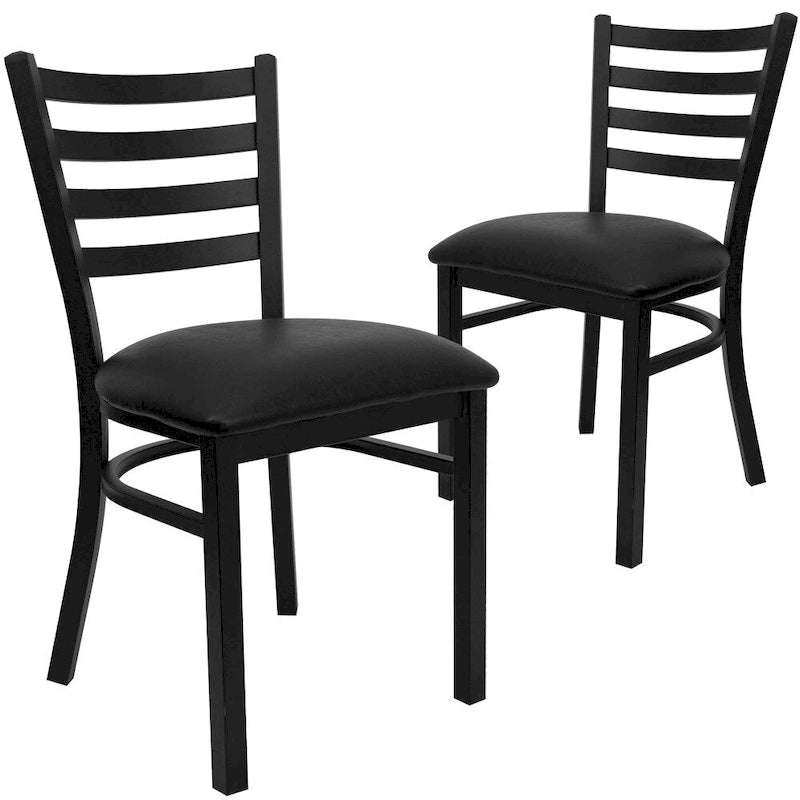 Chaise de restaurant en métal à dossier échelle - 16,5L x 17P x 32,25H