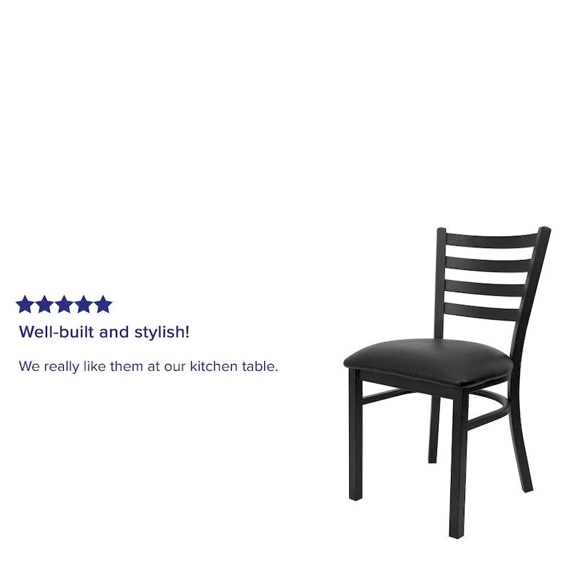 Chaise de restaurant en métal à dossier échelle - 16,5L x 17P x 32,25H