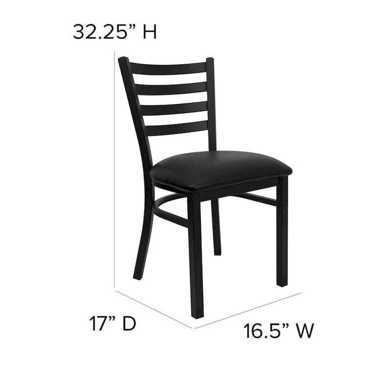 Chaise de restaurant en métal à dossier échelle - 16,5L x 17P x 32,25H