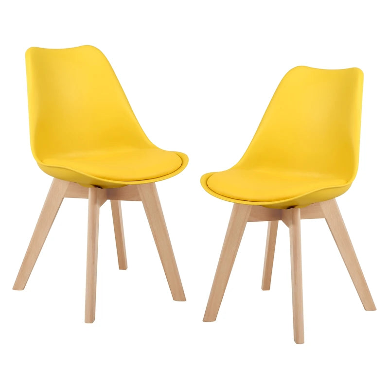 Chaise de salle à manger avec pieds en bois, sans roulettes