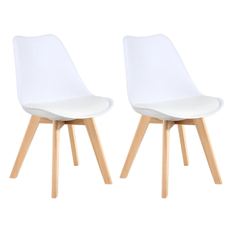 Chaise de salle à manger avec pieds en bois, sans roulettes