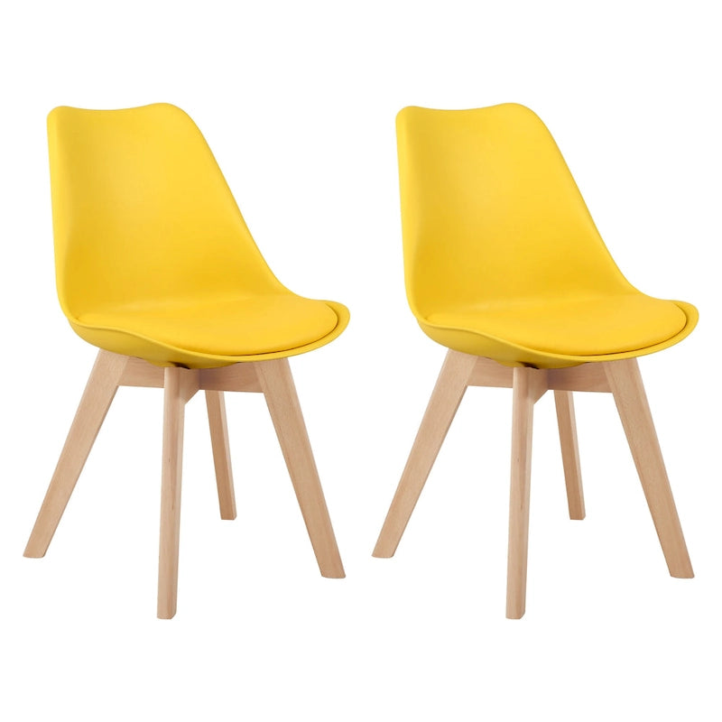 Chaise de salle à manger avec pieds en bois, sans roulettes