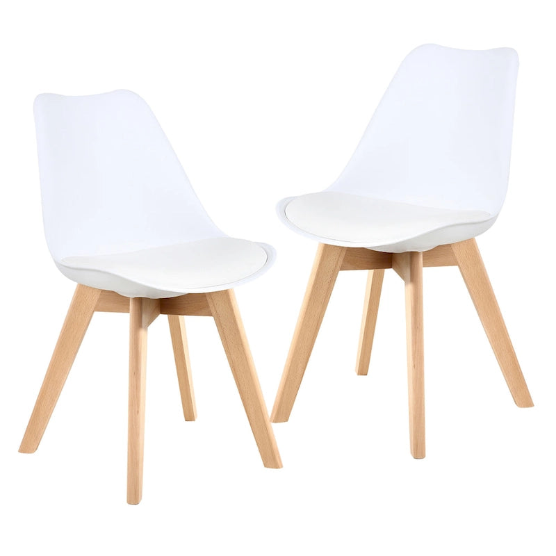 Chaise de salle à manger avec pieds en bois, sans roulettes