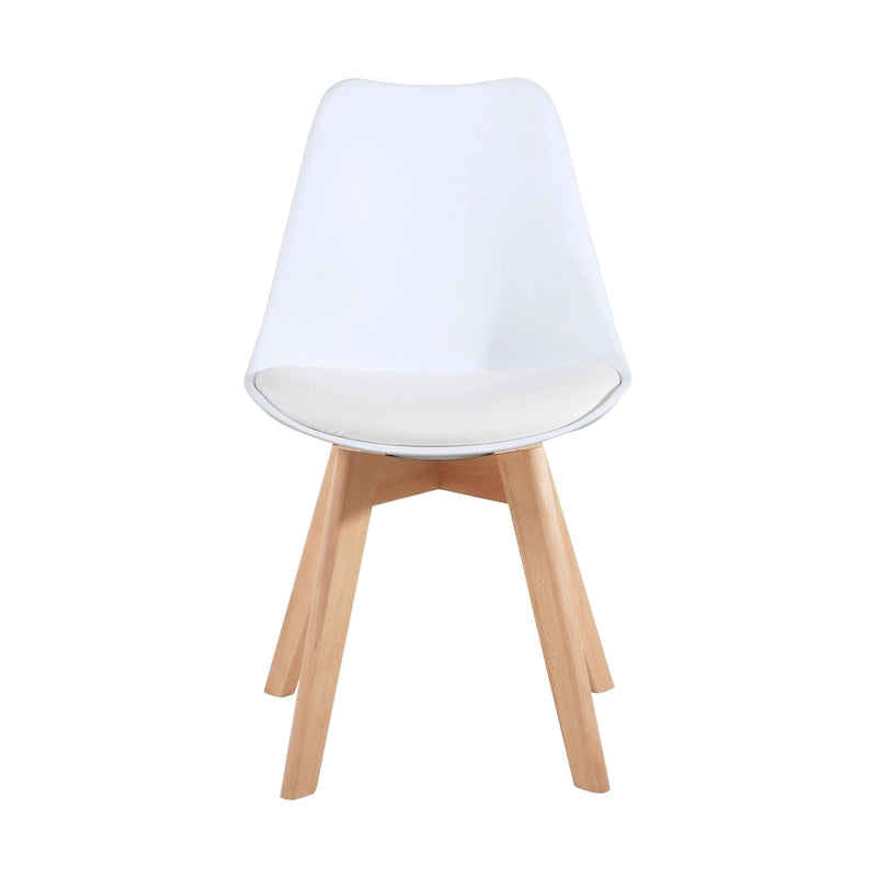 Chaise de salle à manger avec pieds en bois, sans roulettes