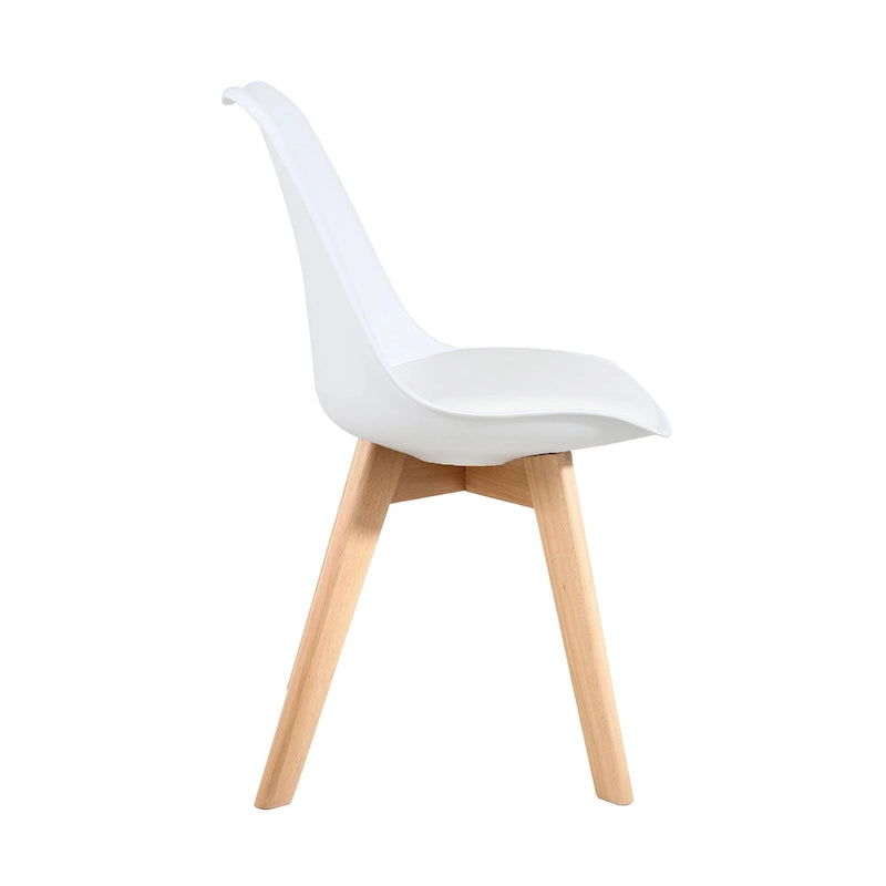 Chaise de salle à manger avec pieds en bois, sans roulettes