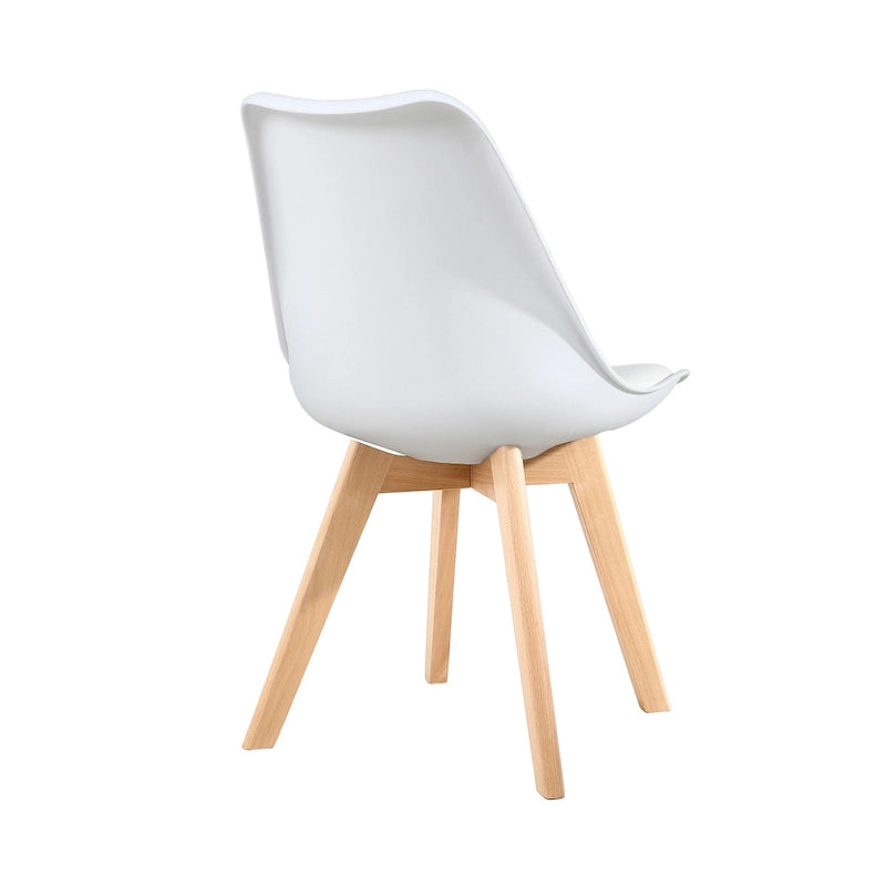 Chaise de salle à manger avec pieds en bois, sans roulettes