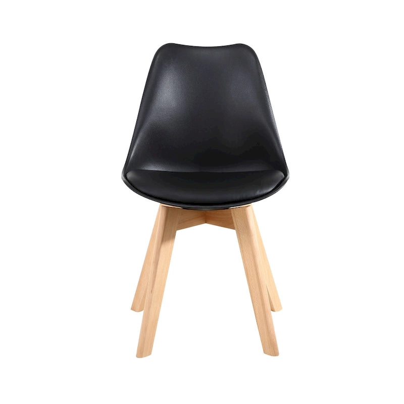 Chaise de salle à manger avec pieds en bois, sans roulettes