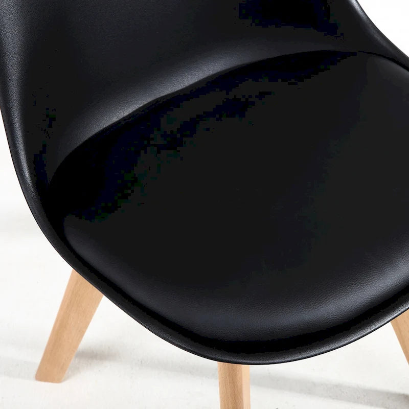 Chaise de salle à manger avec pieds en bois, sans roulettes