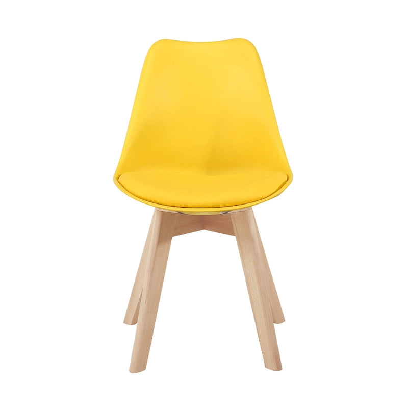 Chaise de salle à manger avec pieds en bois, sans roulettes