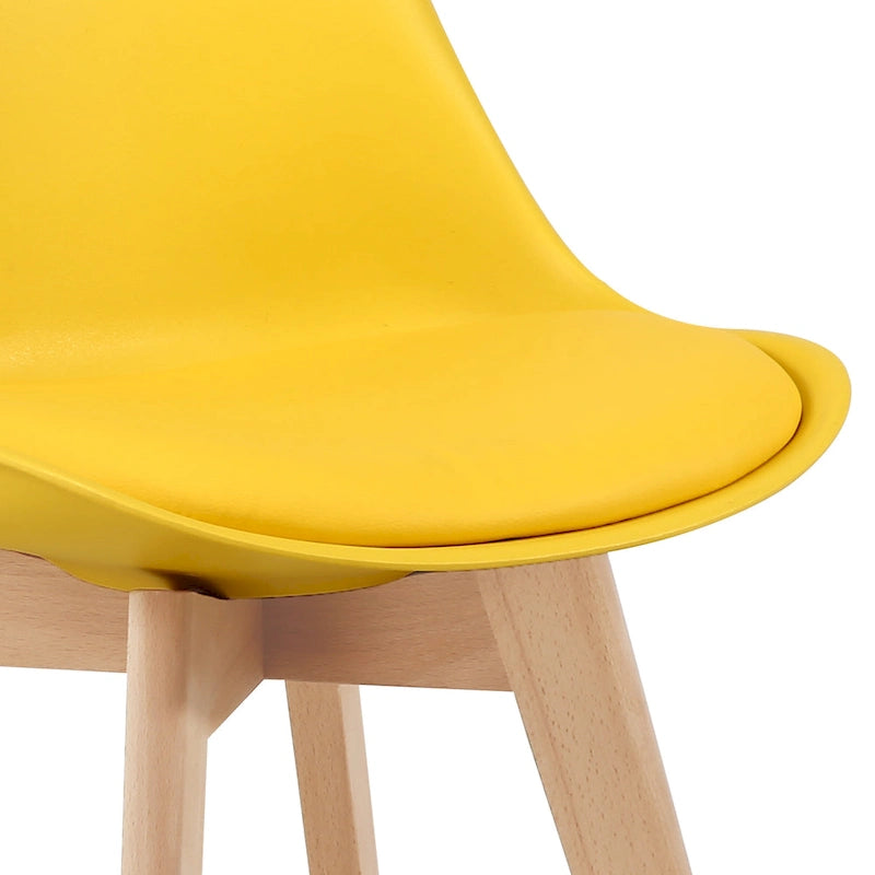 Chaise de salle à manger avec pieds en bois, sans roulettes