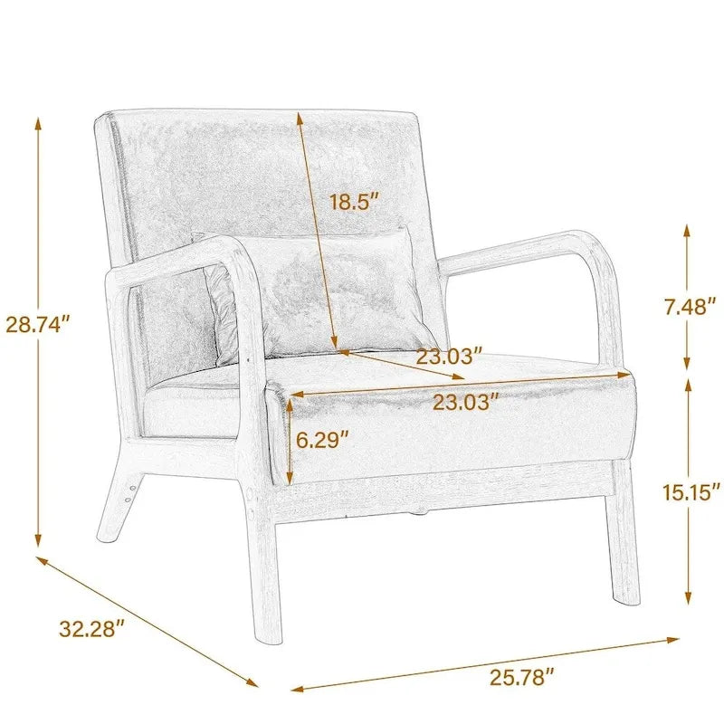 Fauteuil rembourré avec coussin - 25,8L x 28,7H x 32,3P