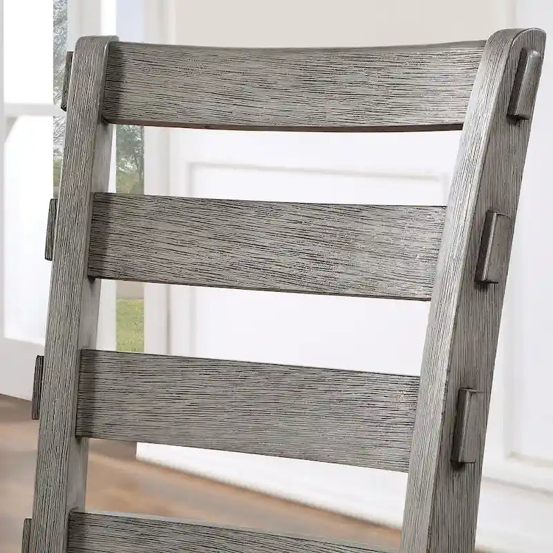 Chaise de salle à manger à dossier échelle gris campagnard